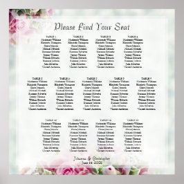 13 Tafelrosa Rosen Elegante Hochzeitsstiftung Poster