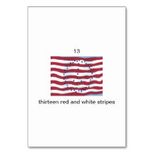 13 Taschenkarten mit roten und weißen Streifen