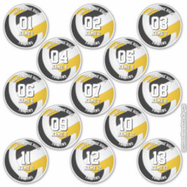 13 team athletes black gold volleyball club colors aufkleber