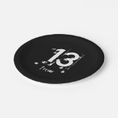 13. Teen Birthday Grunge Letters Stars C13Z1 Pappteller (Schrägansicht)