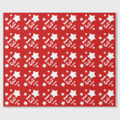 13. Teen Birthday STARS Individuelle Name V02 RED Geschenkpapier (Flach)