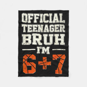 13 Teenager Alter ich bin 6+7 Geburtstag Basketbal Fleecedecke