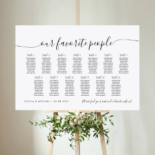 13 Tisch Elegant unsere Lieblings-Sitzkarte Poster