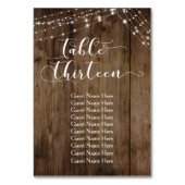 13 Tischdecken mit Gästekarte Tischnummer (Rückseite)