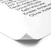 13 Tische finden Ihre Sitzkarte Poster (Ecke)