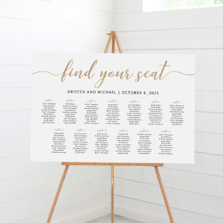 13 Tische finden Sie Ihren Sitzplan Poster