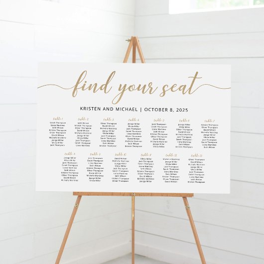 13 Tische finden Sie Ihren Sitzplan Poster