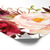 13 Tische Hochzeitssitze Gold Burgund Blumen Poster (Ecke)