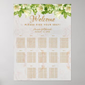 13 Tischmarmor Hochzeitskronen Weiße Lilien Poster (Vorne)