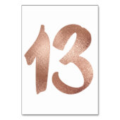 13 Tischnummern Weißes Metallrosa Rosengold (Vorderseite)