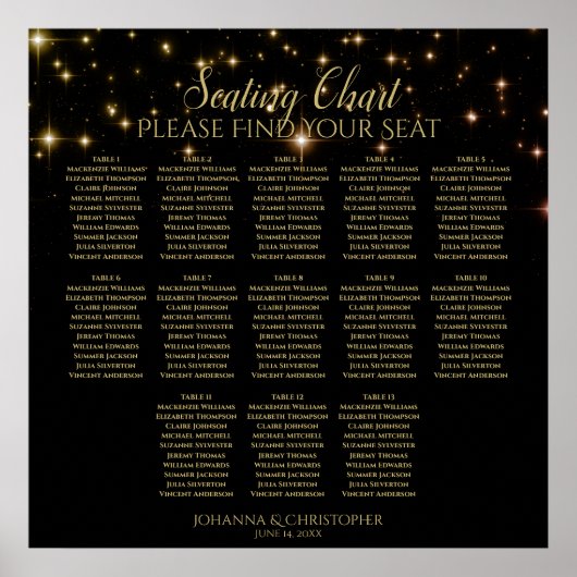 13 Tischschimmernde Glitzern Hochsitzdiagramm Poster (Vorne)