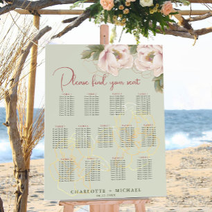 13 Übersicht über die Hochzeitssitze in den Tische Poster
