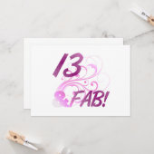 13 und ein toller Geburtstag Karte (Vorderseite/Rückseite Beispiel)