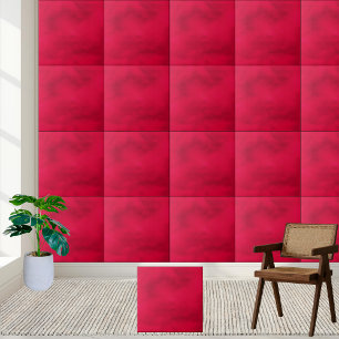 #13 Vibrant Crimson Textured Keramik Tile Fliese