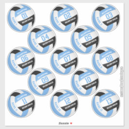 13 Volleyballspieler benennen hellblaues Schwarz Aufkleber