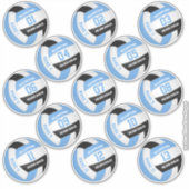 13 Volleyballspieler benennen hellblaues Schwarz Aufkleber (Vorderseite)