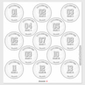 13 Volleyballspieler INDIVIDUELL personalisiert Aufkleber (Blatt)