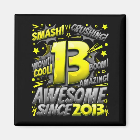 13 Year Old For Boys 13th Birthday Boy 13 Year Old Magnet (Vorne)