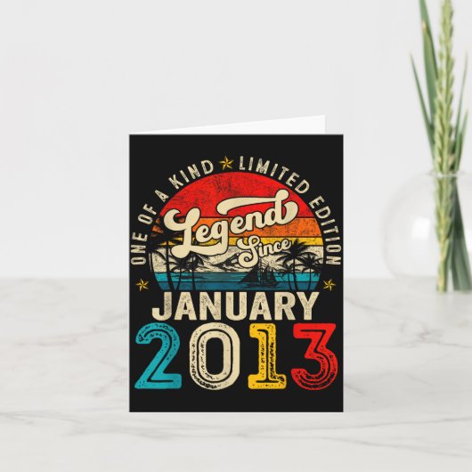 13 Year Old Legend Since January 2013 13th Birthda Karte (Vorderseite)