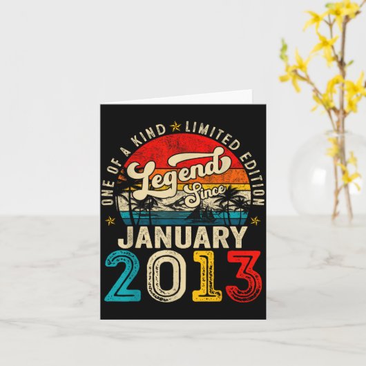 13 Year Old Legend Since January 2013 13th Birthda Karte (Gelbe Blume)