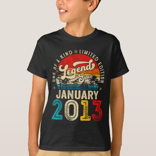 13 Year Old Legend Since January 2013 13th Birthda T-Shirt (Vorderseite)