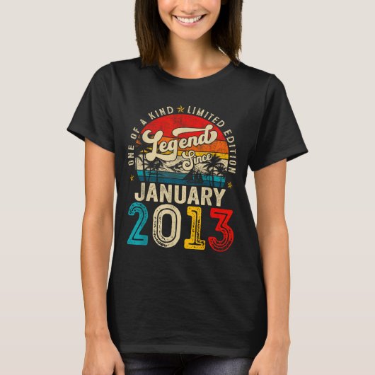 13 Year Old Legend Since January 2013 13th Birthda T-Shirt (Vorderseite)