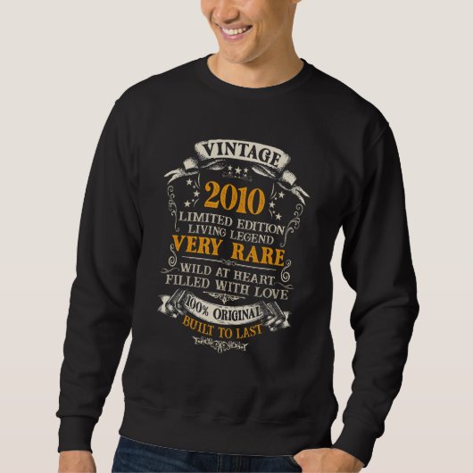 13 Year Old Vintage 2010 13th Birthday Sweatshirt (Vorderseite)