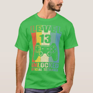 13 Years Old Boys 13th Birthday Level 13 Unlocked  T-Shirt