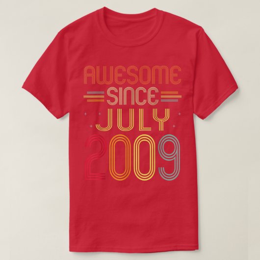 13 Years Old Funny Awesome Since July 2009 13th Bi T-Shirt (Design vorne)