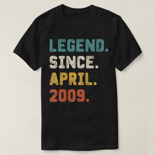 13 Years Old Gifts Legend Since April 2009 13th Bi T-Shirt (Design vorne)