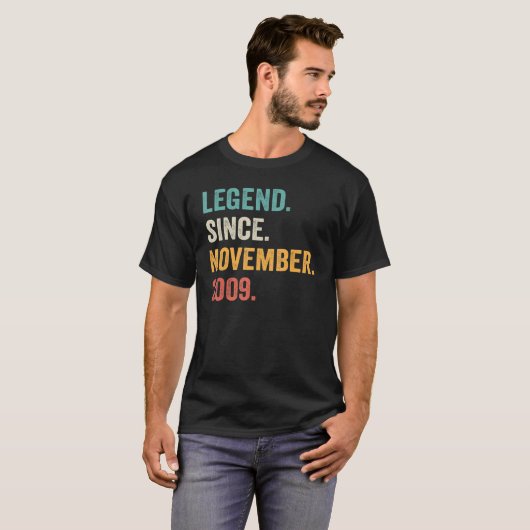 13 Years Old Legend Since November 2009 13th Bday T-Shirt (Vorne ganz)