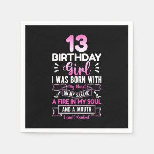 13th Birthday 13 Years Girls Funny Teenager Birthd Serviette