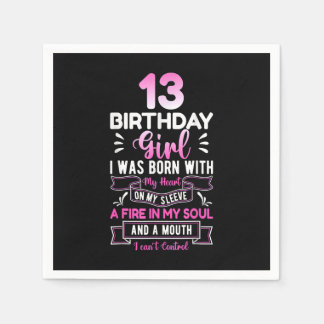 13th Birthday 13 Years Girls Funny Teenager Birthd Serviette