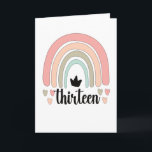 13th Birthday Boho Rainbow Party Kids 13 Years Old Karte<br><div class="desc">Perfect for the 13th boho rainbow birthday party of a thirteen-year-old,  who is celebrating his 13th birthday. Cute 13th birthday gift for a 13-year-old,  who loves rainbows.</div>