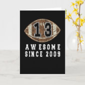 13th Birthday Born In 2009 Football Boy 13 Year Karte (Gelbe Blume)