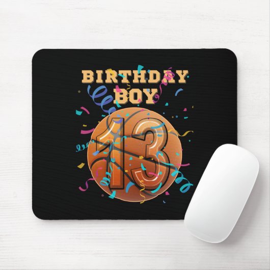 13th Birthday Boy Teen 13 Years Old Sketll Players Mousepad (Mit Mouse)