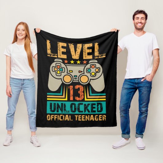 13th Birthday Gift Boys Level 13 Unlocked Official Fleecedecke (Beispiel)