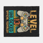 13th Birthday Gift Boys Level 13 Unlocked Official Fleecedecke (Vorderseite (Horizontal))