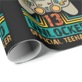 13th Birthday Gift Boys Level 13 Unlocked Official Geschenkpapier (Rolleneckpunkt)