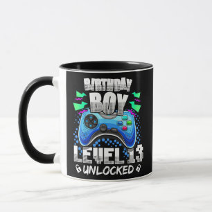 13th Birthday Gift Gamer Boys Level 13 Unlocked Tasse
