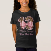 13th Birthday Gift Pink Leopard Print Bow T-Shirt (Vorderseite)