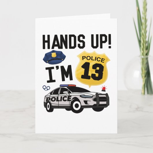 13th Birthday Gift Police Officer 13 Year Old Boy Karte (Vorderseite)