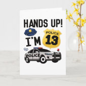 13th Birthday Gift Police Officer 13 Year Old Boy Karte (Gelbe Blume)