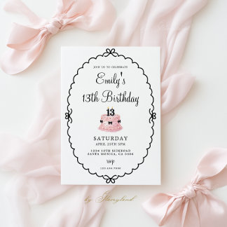 13th Birthday Girl Invitation Einladung