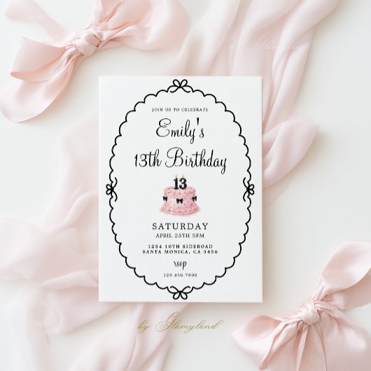 13th Birthday Girl Invitation Einladung