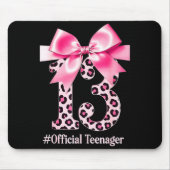 13th Birthday Girl Nk Coquette Bow Leopard 13 Year Mousepad (Vorne)