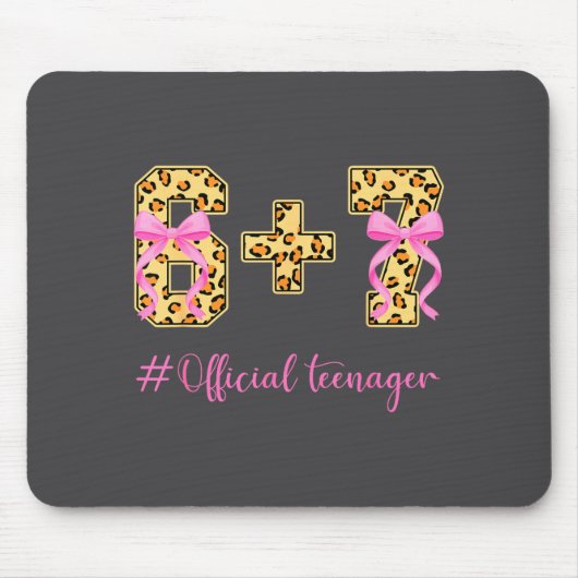 13th Birthday Girl Nk Coquette Bow Leopard 6+7 Yea Mousepad (Vorne)