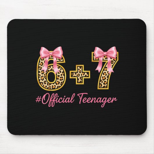 13th Birthday Girl Nk Coquette Bow Leopard 6+7 Yea Mousepad (Vorne)
