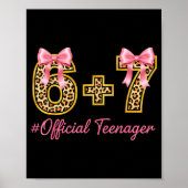 13th Birthday Girl Nk Coquette Bow Leopard 6+7 Yea Poster (Vorne)