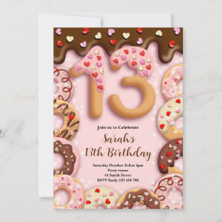 13th Birthday Girls Invitation Einladung